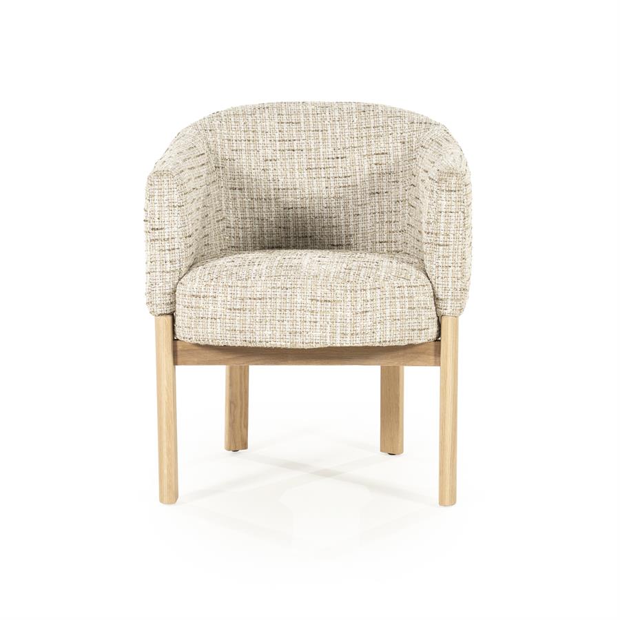 Eetkamerstoel Micha - beige boucléstof