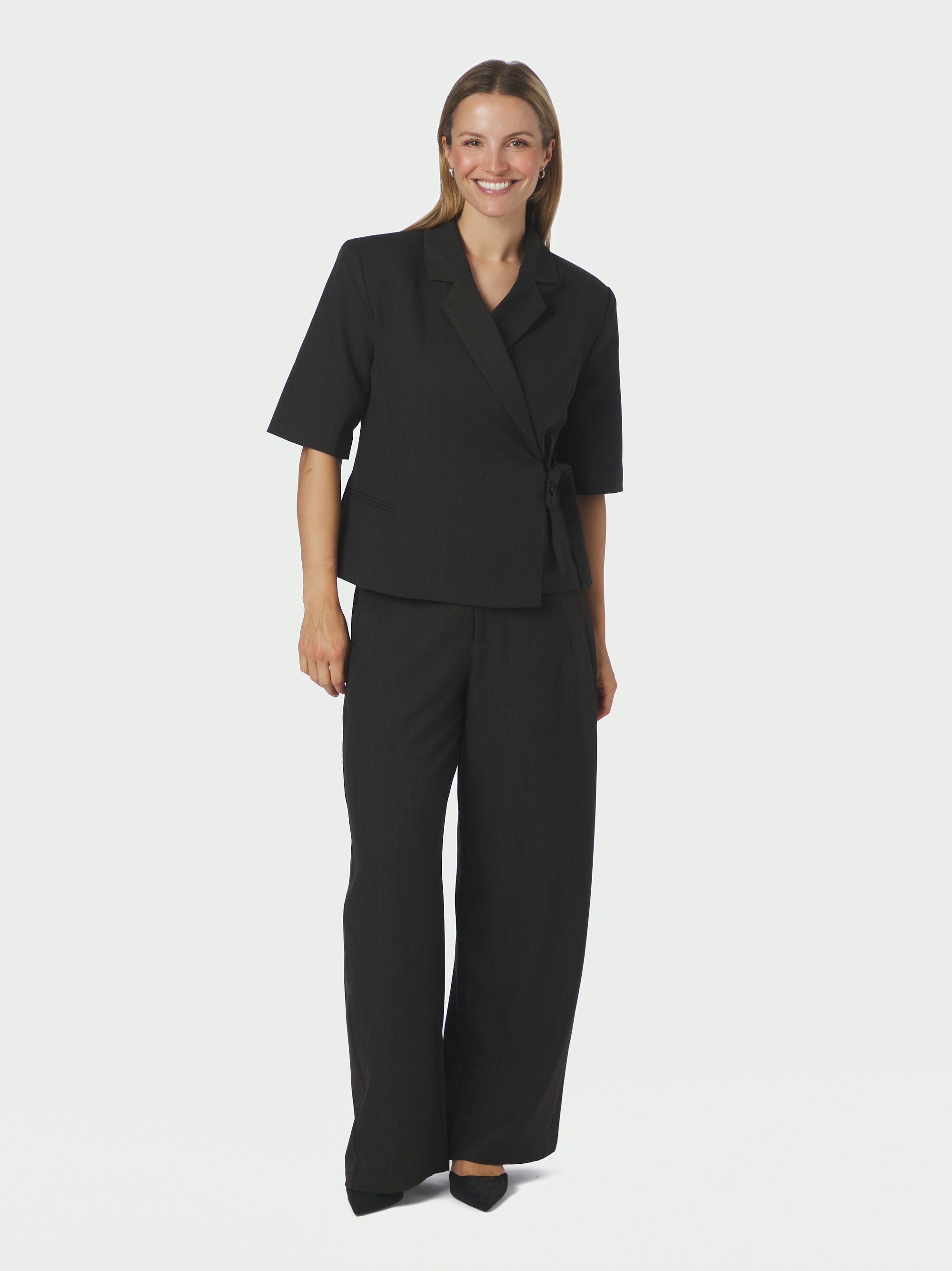 Pinstripe blazer met omslagmodel