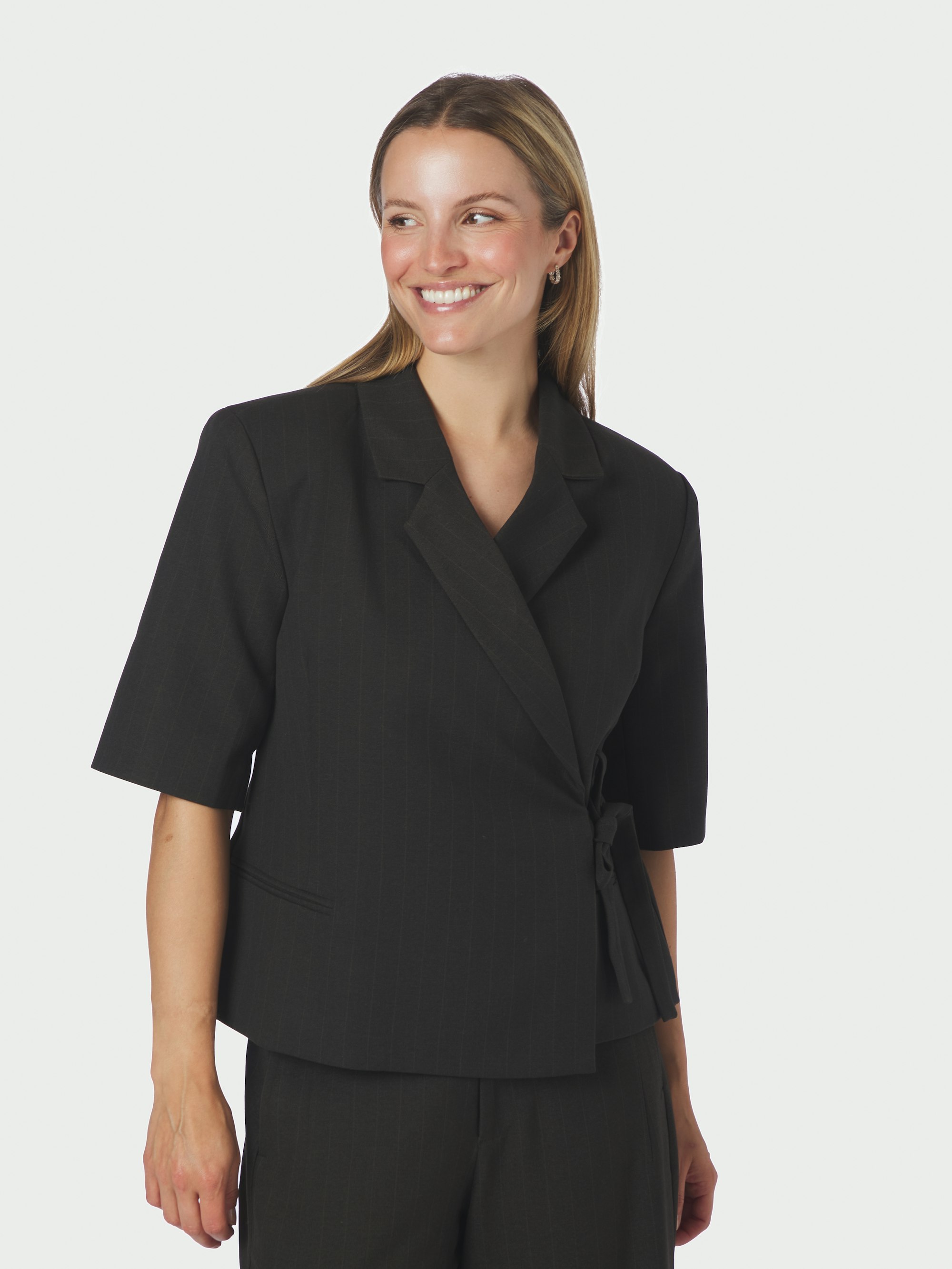 Pinstripe blazer met omslagmodel
