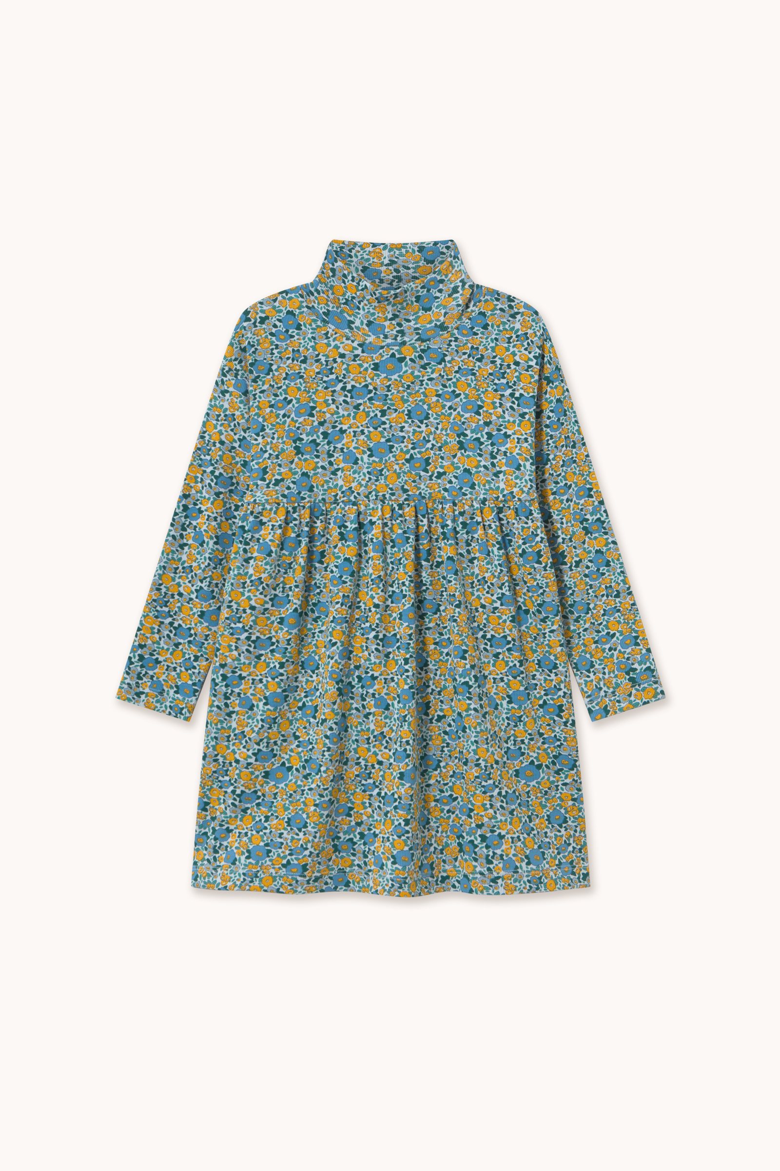 Mockneck jurk met bloemenprint